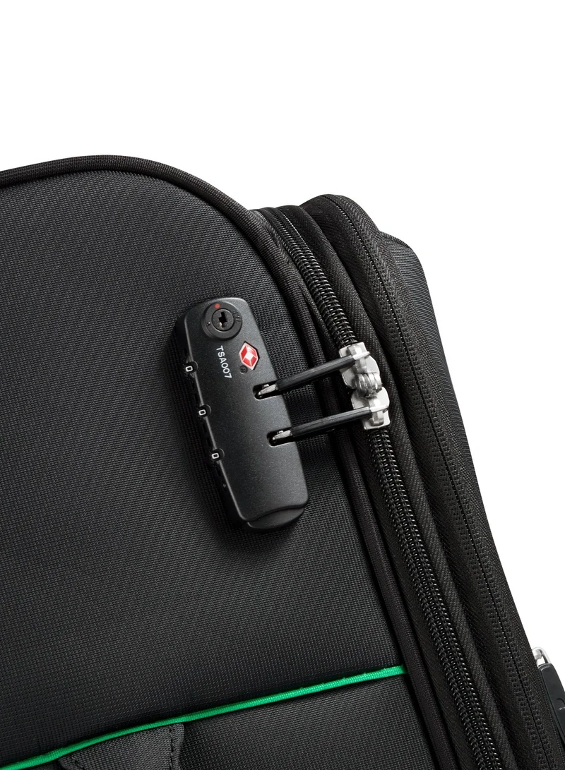 UNITED COLORS OF BENETTON  Color Block 69 Cm 4 Double Wheeled Softside Expandable Check-In Luggage Trolley Case - Black  | Best Price UAE